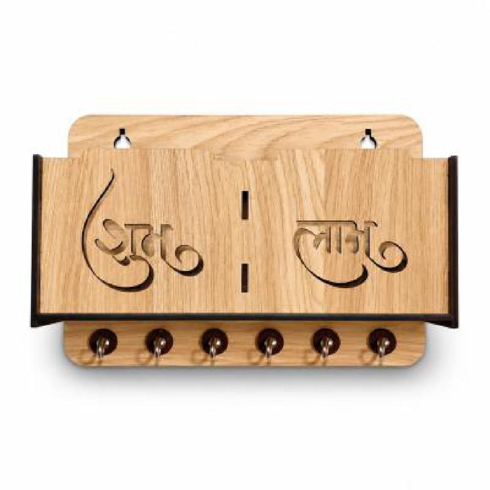 Wooden Key Stand with Mobile Phone Holder