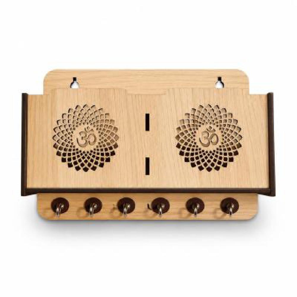 Wooden Key Stand with Mobile Phone Holder