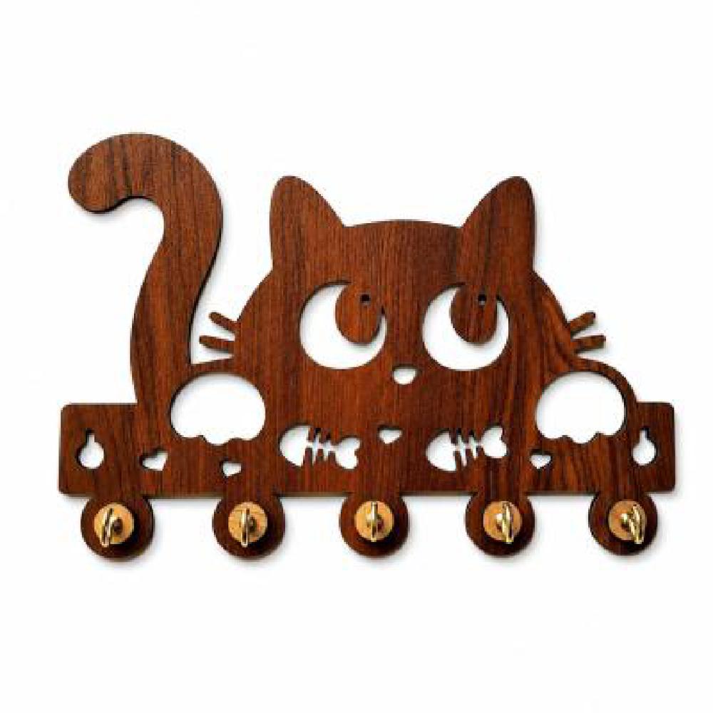 Wooden Key Holder, Kitty Design