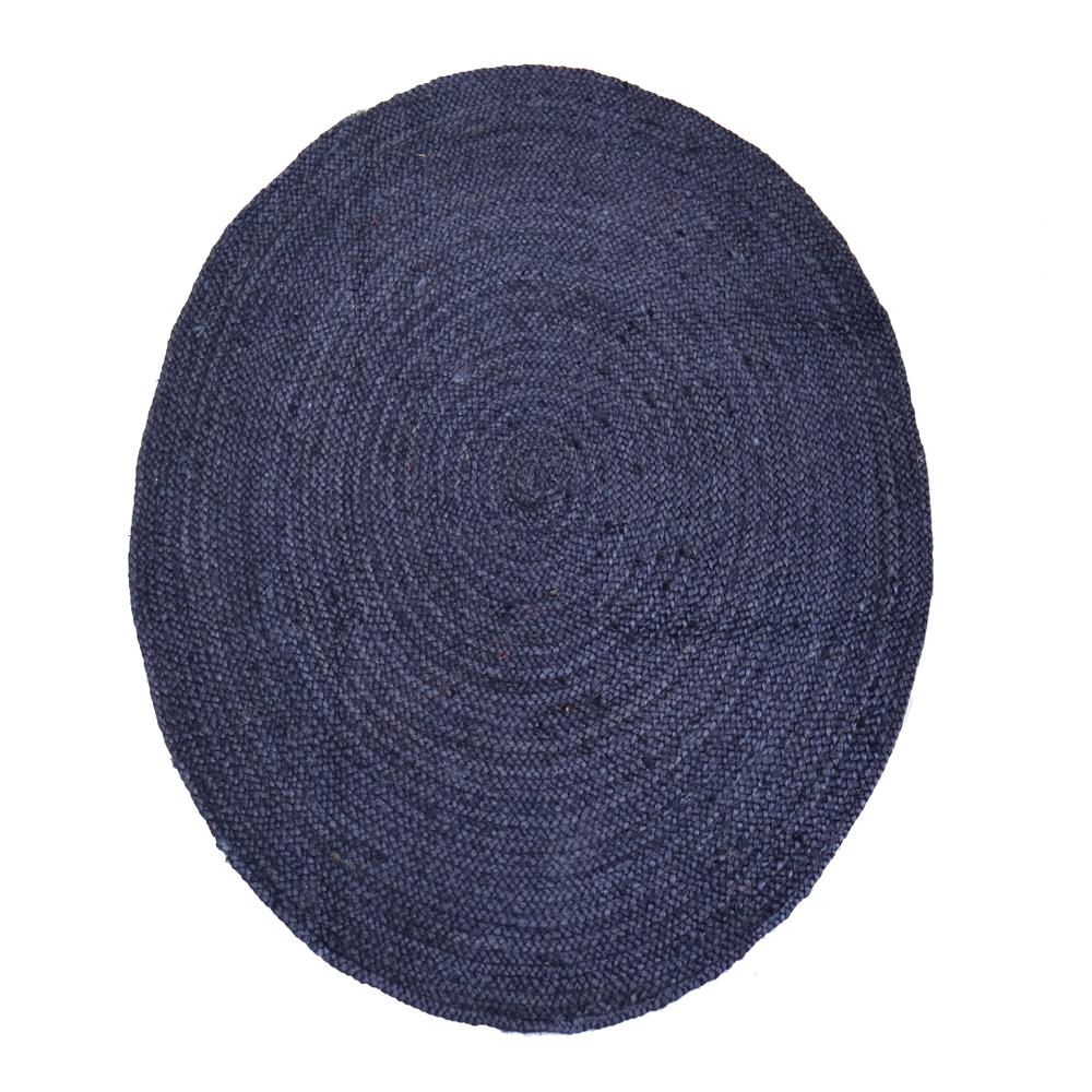Black Round Braided Rug for Living Room and Bedroom Decor