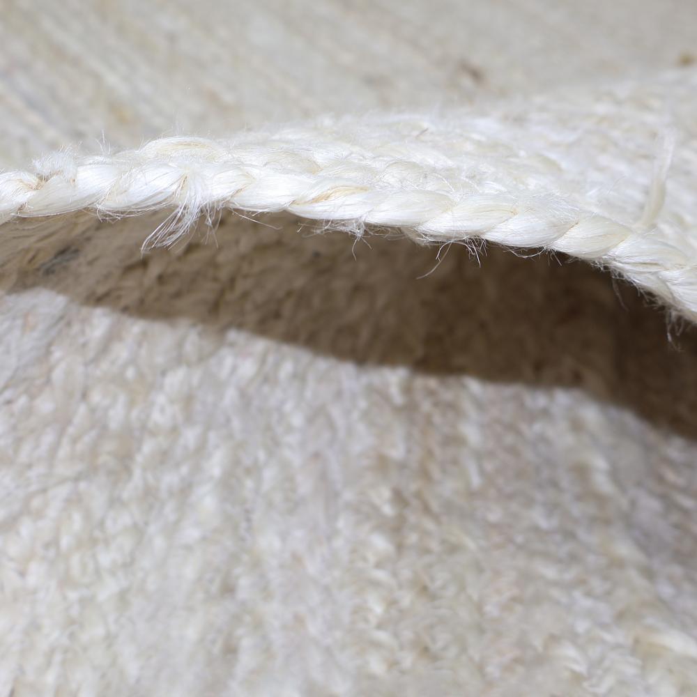 Natural Off-White Round Braided Jute Rug