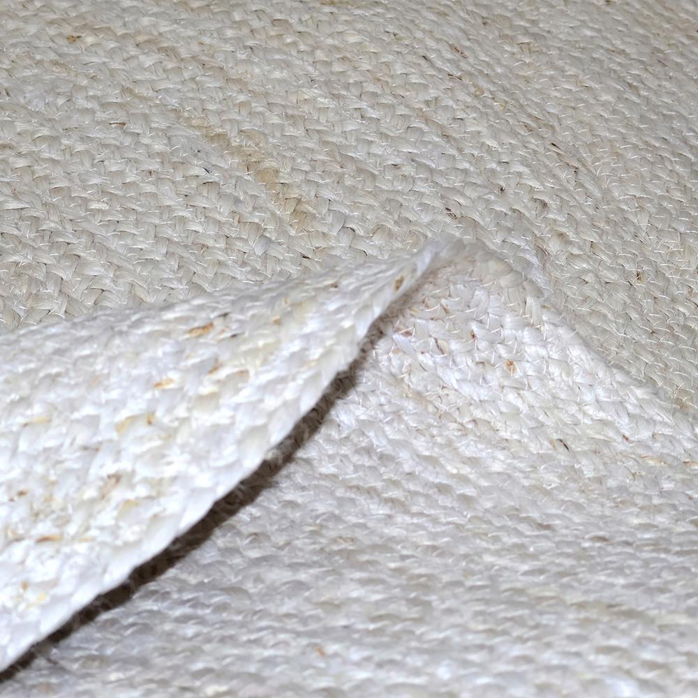 Natural Off-White Round Braided Jute Rug