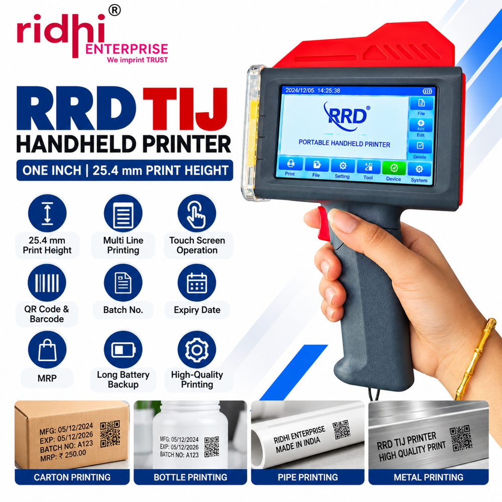 Ridhi RRD TIJ 25.4MM Handheld Inkjet Printer For Bottle