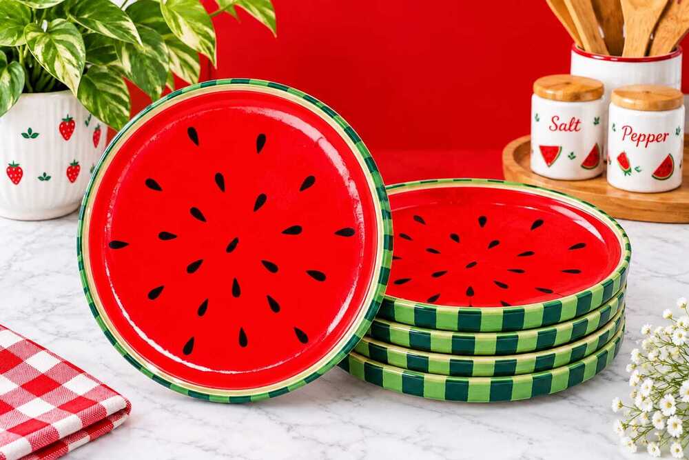 Watermelon Design Ceramic Dinner Plate Set