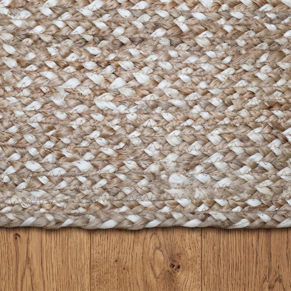 Natural & Off-White Oval Braided Jute Rug
