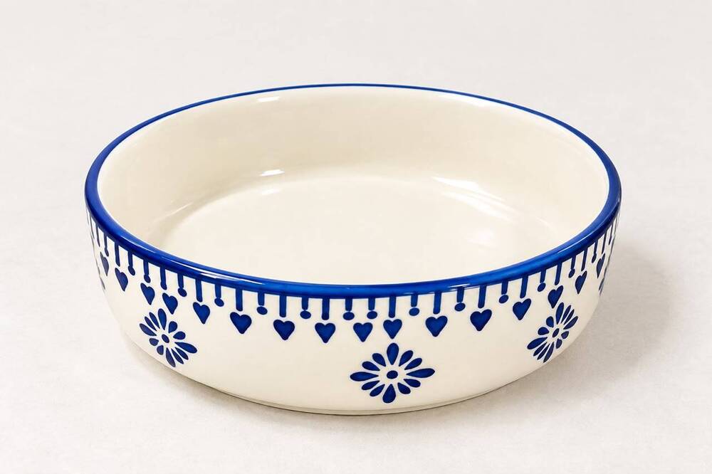 Blue Floral Ceramic Serving Bowl Set