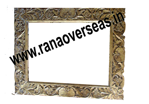 Wooden Undercut Mirror Frame - High Quality Carved Wood, Polished Finish, Custom Sizes Available, Antique Imitation Style