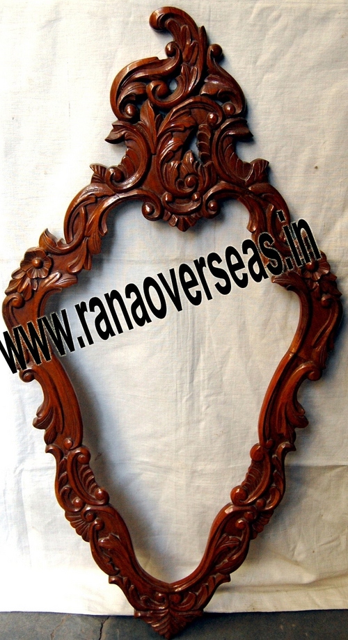 Wooden Mirror Frame - Polished Wood, 5x7 to 12x14 Inch Sizes, Custom Designs & Finishes, Carved Folk Art Style, Perfect for Home Decor and Unique Gifts