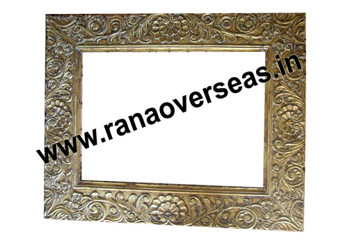 Polished Wooden Mirror Frame In Unique Design