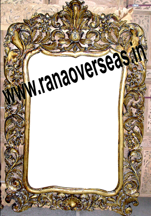 Polished Carved Wooden Mirror Frame
