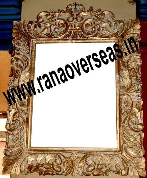 Wooden Undercut Mirror Frame - Carved Wood, 5x7 to 12x14 Inch Sizes | Customized Finishing, Antique Imitation Design, Perfect for Home Decor