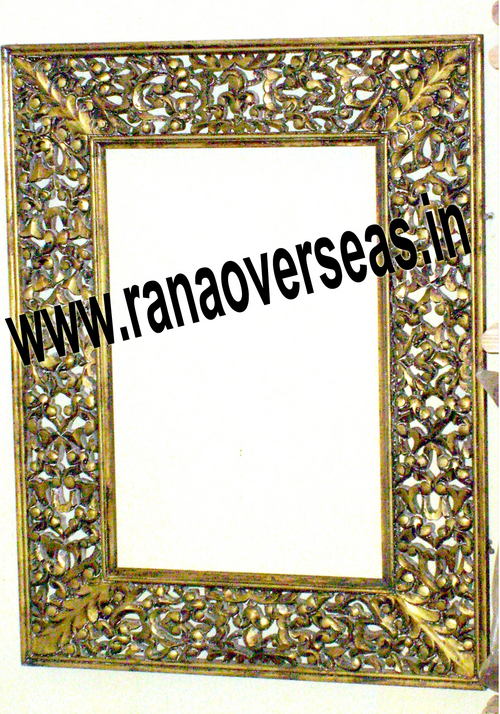 Polished Wooden Undercut Mirror Frame In Unique Shape