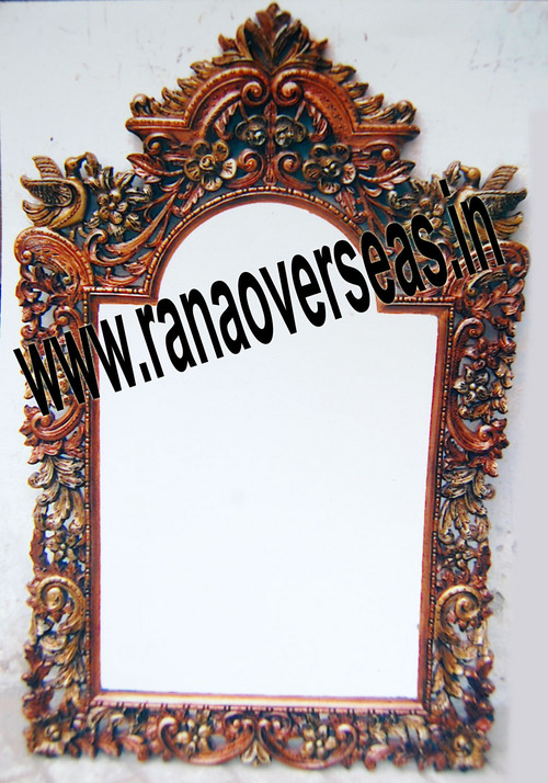 Wooden Mirror Frame - Polished Finish, Carved High-Quality Wood Design for Elegant Home Décor | Customized Sizes and Unique Styles Available