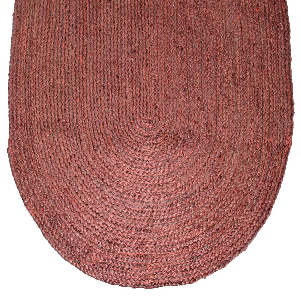 Terracotta Rust Oval Braided Jute Rug