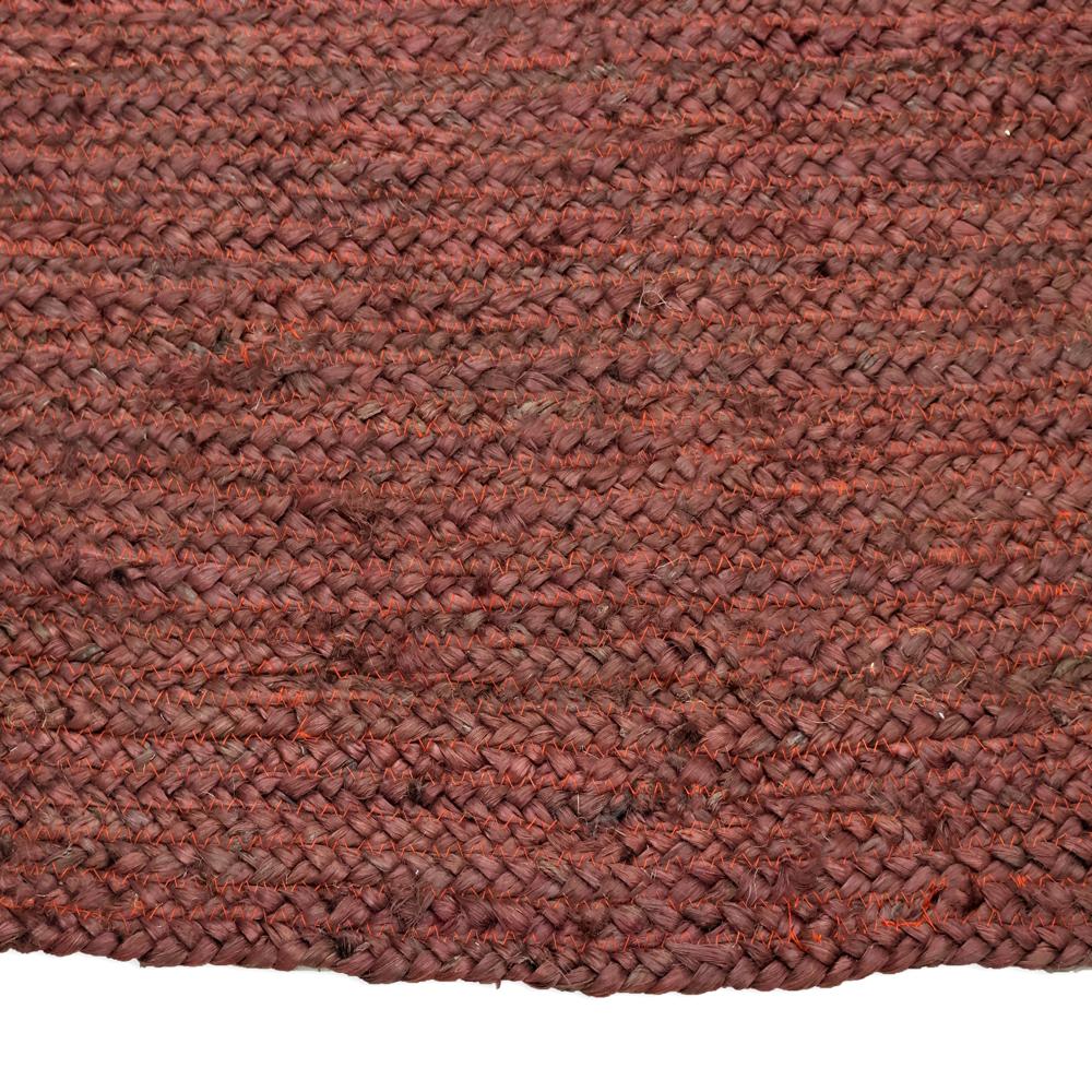 Terracotta Rust Oval Braided Jute Rug