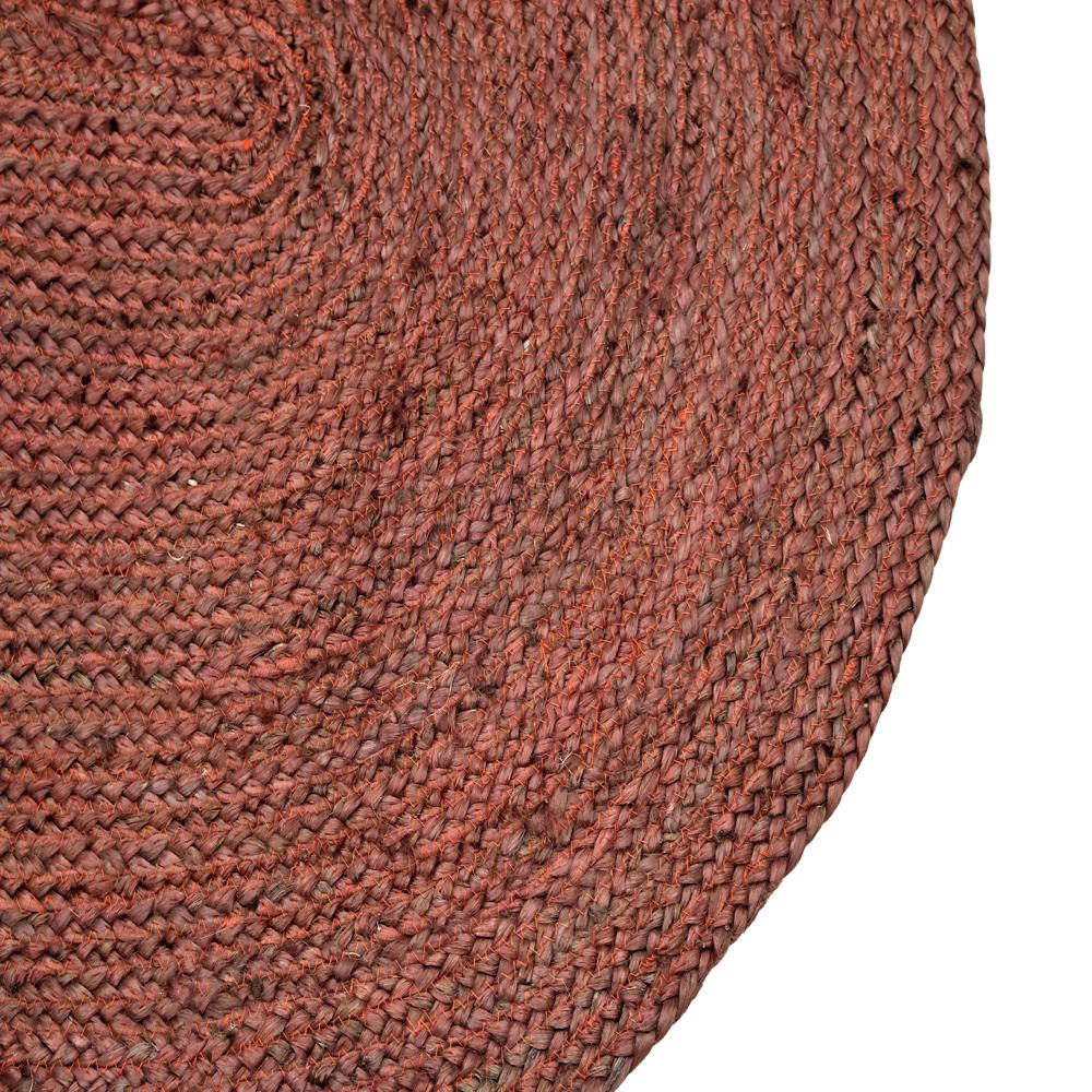Terracotta Rust Oval Braided Jute Rug