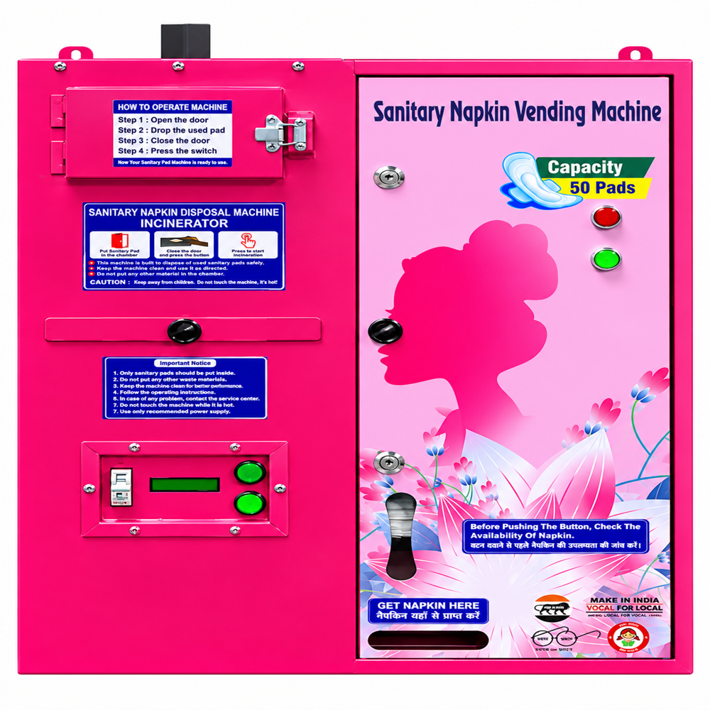 Sanitary Vending Machine And Incinerator combo machine