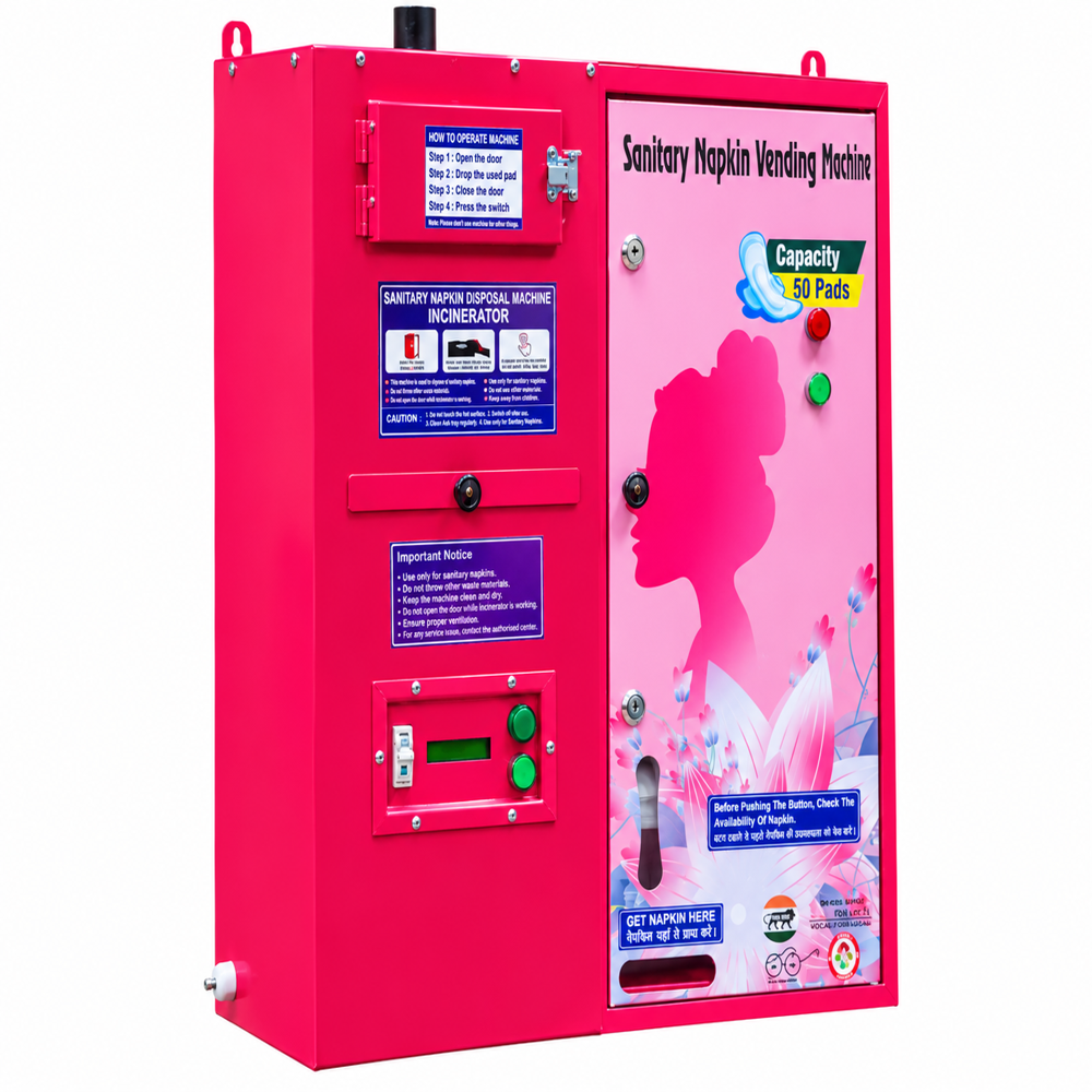 Sanitary Vending Machine And Incinerator combo machine