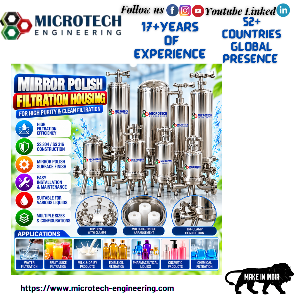 Mirror Polish Filtration Housing