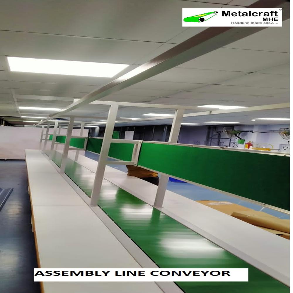Factory Assembly Line Conveyor - Mild Steel, Belt Structure | Heat Resistant, Robust And Durable Design For Industrial Usage