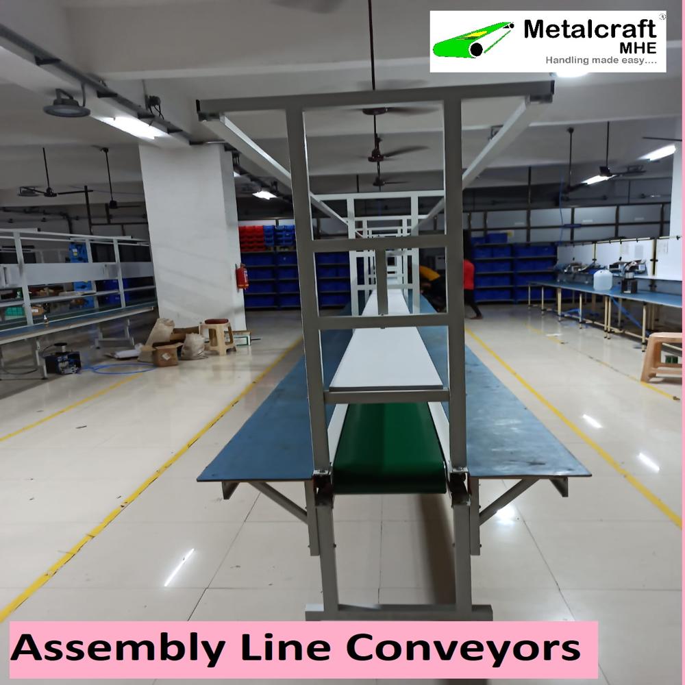 Factory Assembly Line Conveyor - Mild Steel, Belt Structure | Heat Resistant, Robust And Durable Design For Industrial Usage