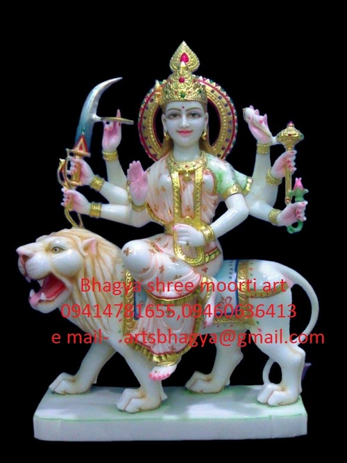 मार्बल माँ दुर्गा की मूर्ति