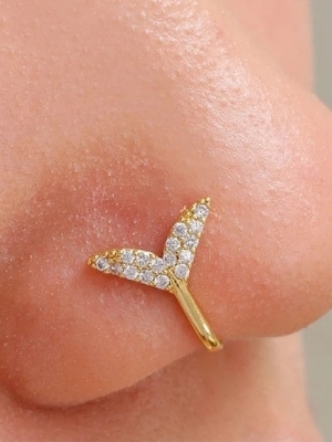 Mermaid tail gold nose ring