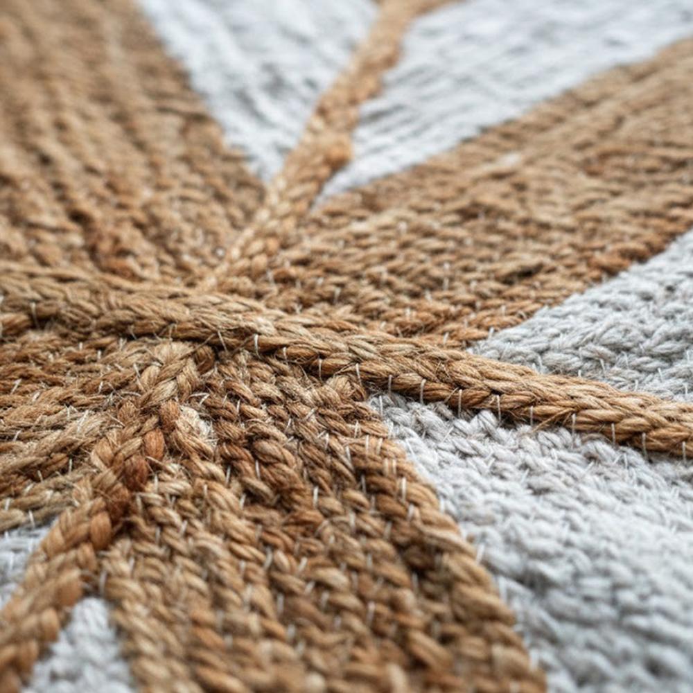 Handcrafted Geometric Diamond Braided Jute Rug