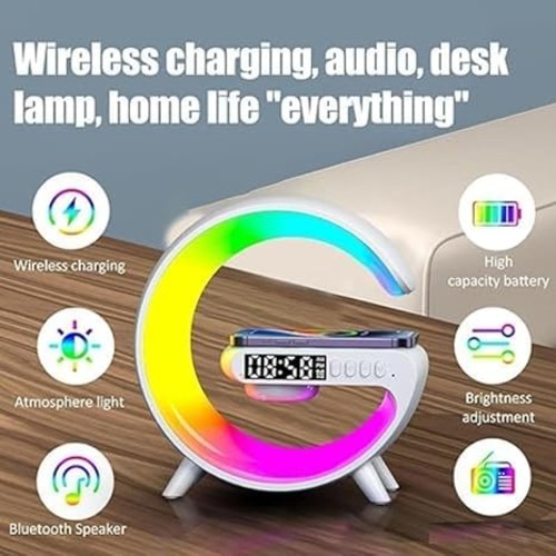G Shape 3-in-1 Bluetooth Speaker with LED Desk Lamp