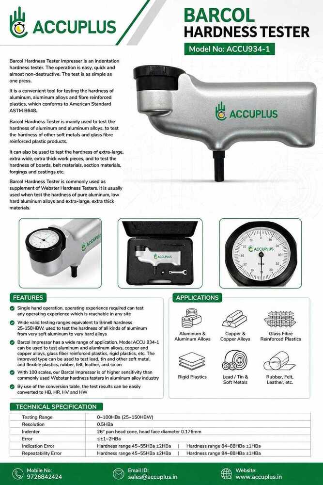 BARCOAL HARDNESS TESTER