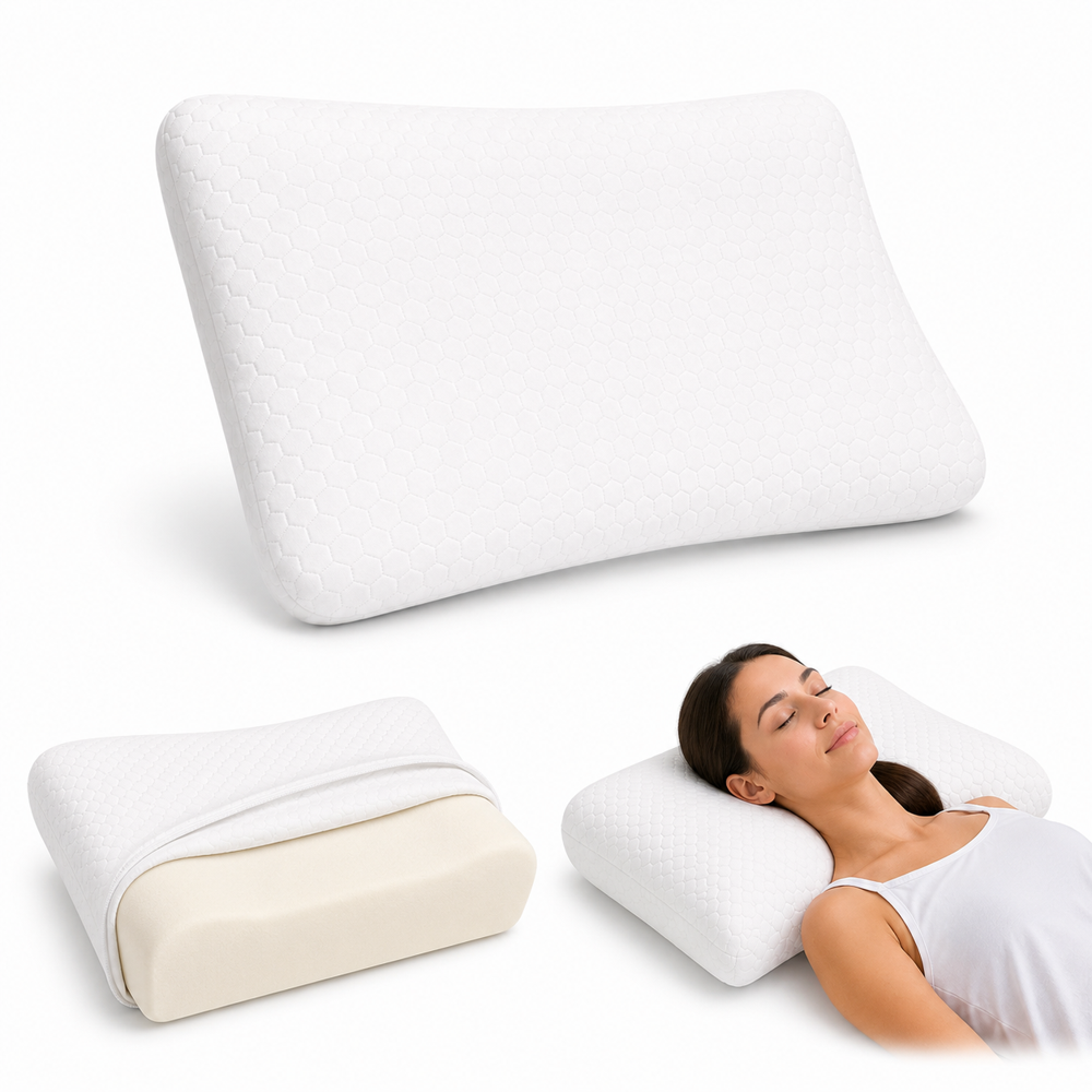Queen Size Pillow - Color: Black Grey Sky White