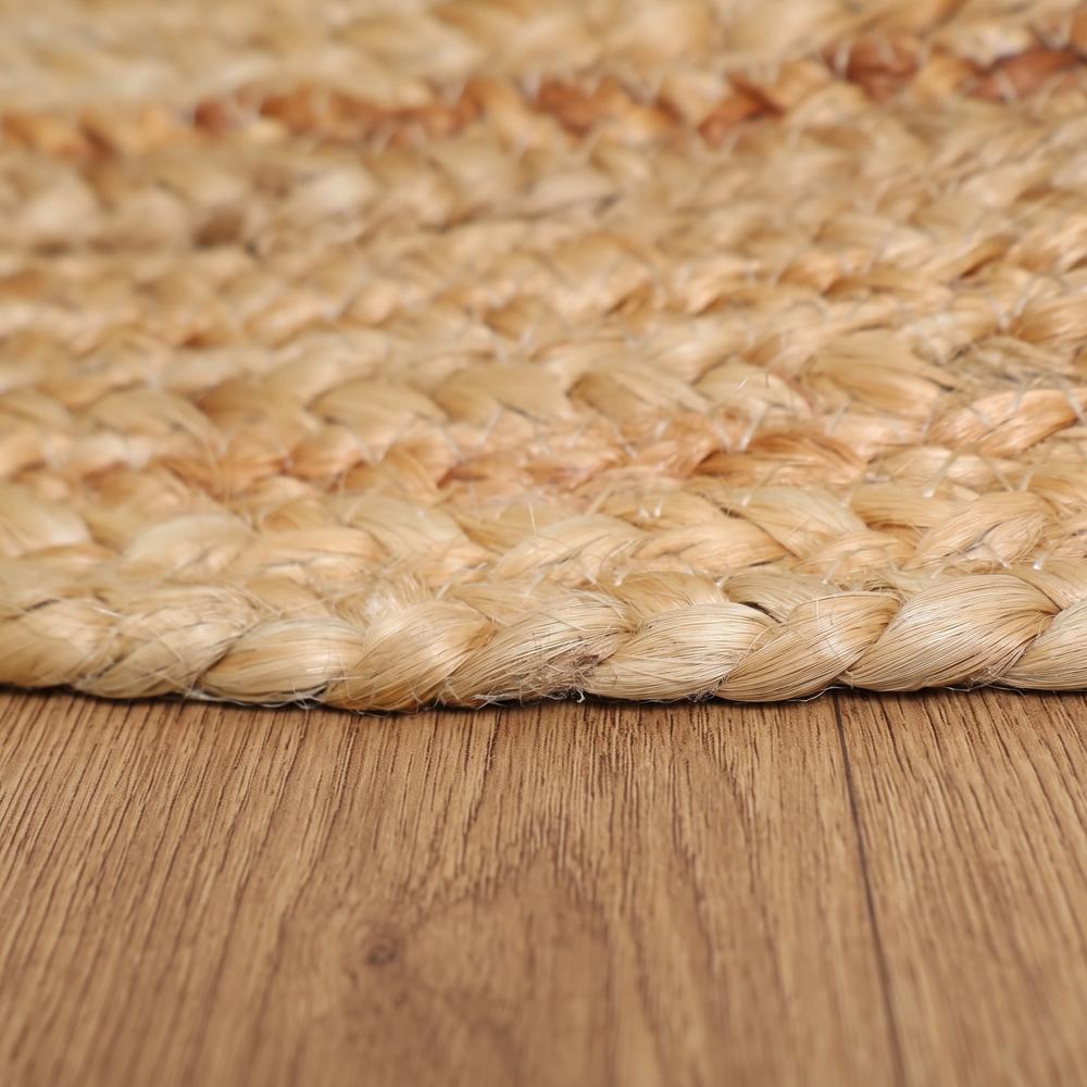 Hand Braided Natural Jute Rug with Purple and White Diamond Lattice Geometric Pattern