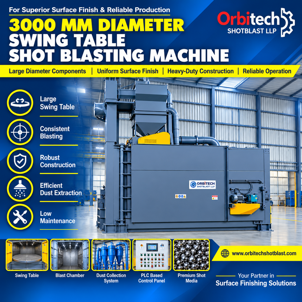 3000 mm diameter Swing Table Shotblasting machine