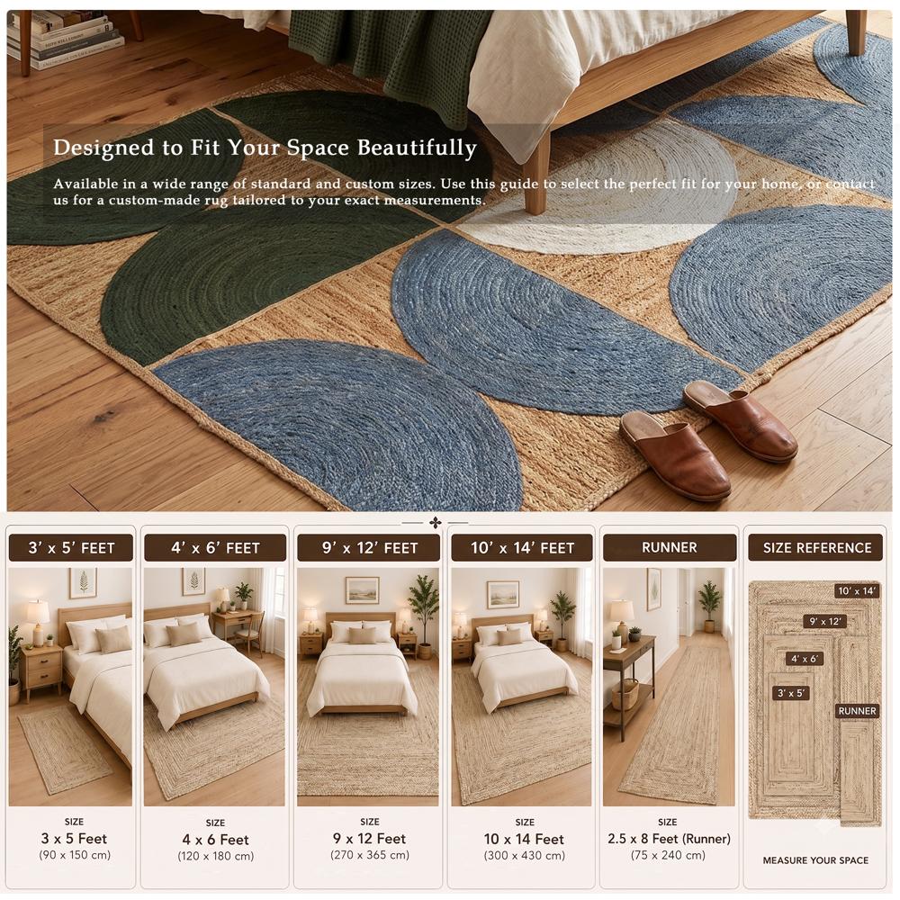 Geometric Jute Rug BRAIDED