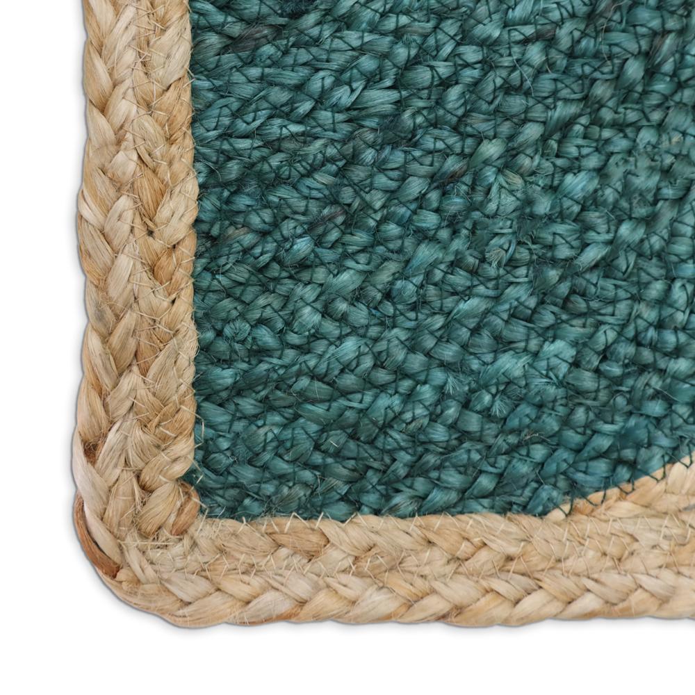 Geometric Jute Rug Teal & Light Blue Half-Circle