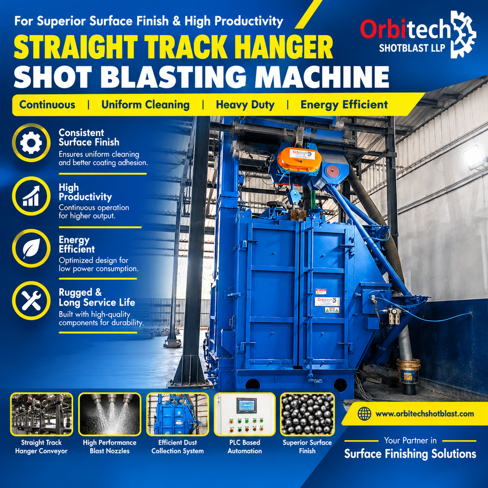 STRAIGHT TRACK HANGER SHOT BLASTING MACHINE