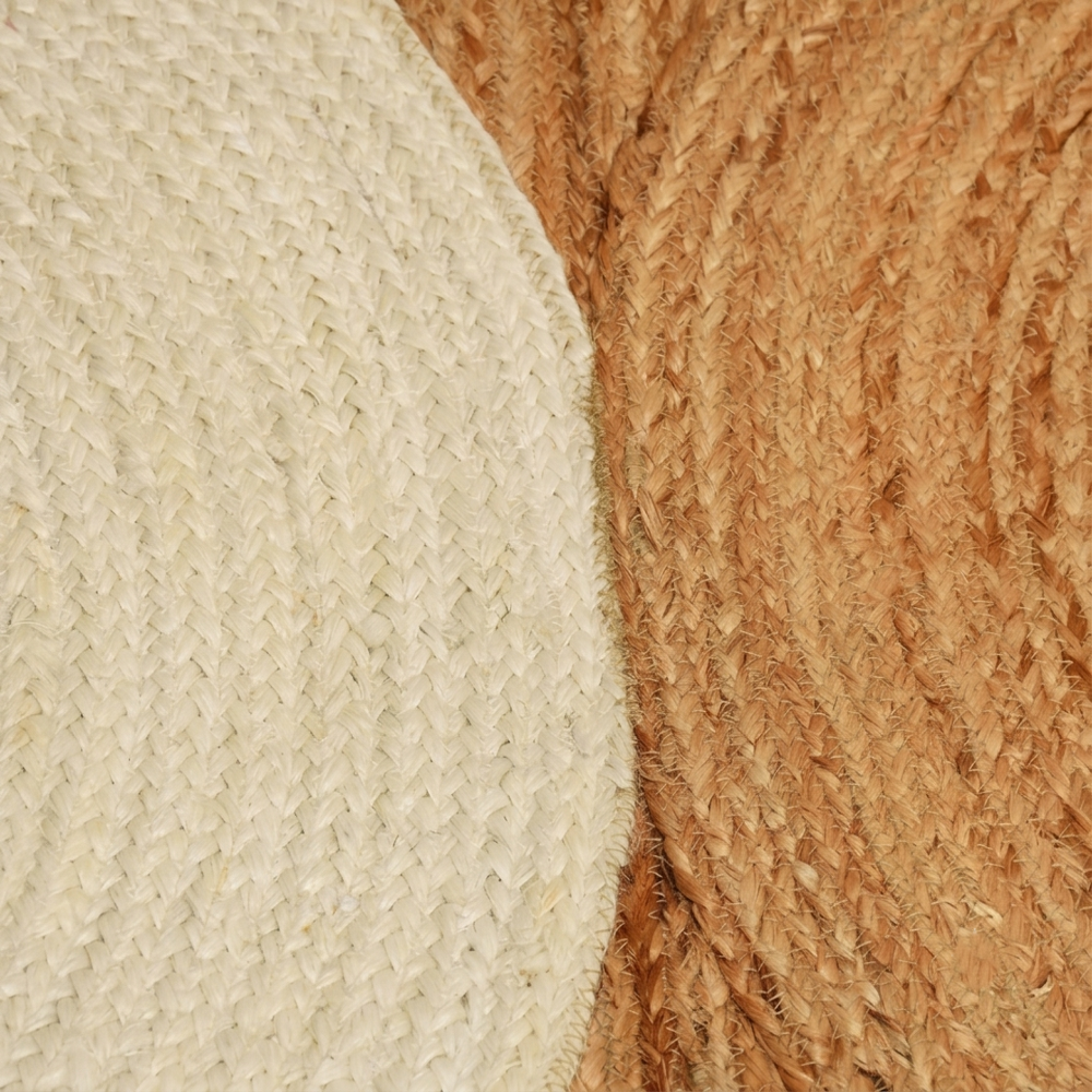 Geometric Jute Rug Natural & Cream Half-Circle