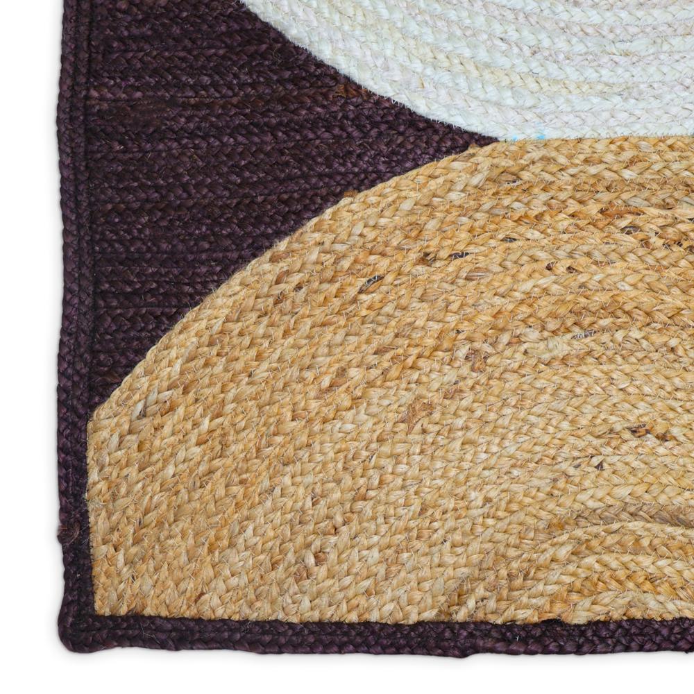 Geometric Jute Rug Dark Brown Half-Circle