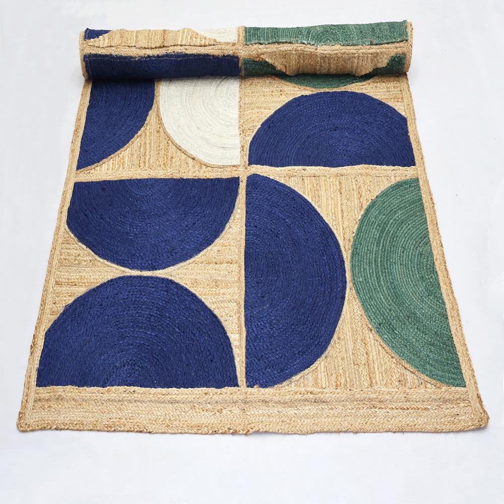 Geometric Natural Jute & Wool Accent Rug