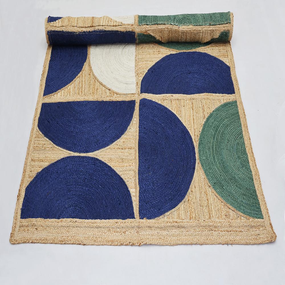 Geometric Natural Jute & Wool Accent Rug