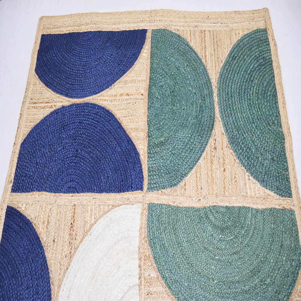 Geometric Natural Jute & Wool Accent Rug