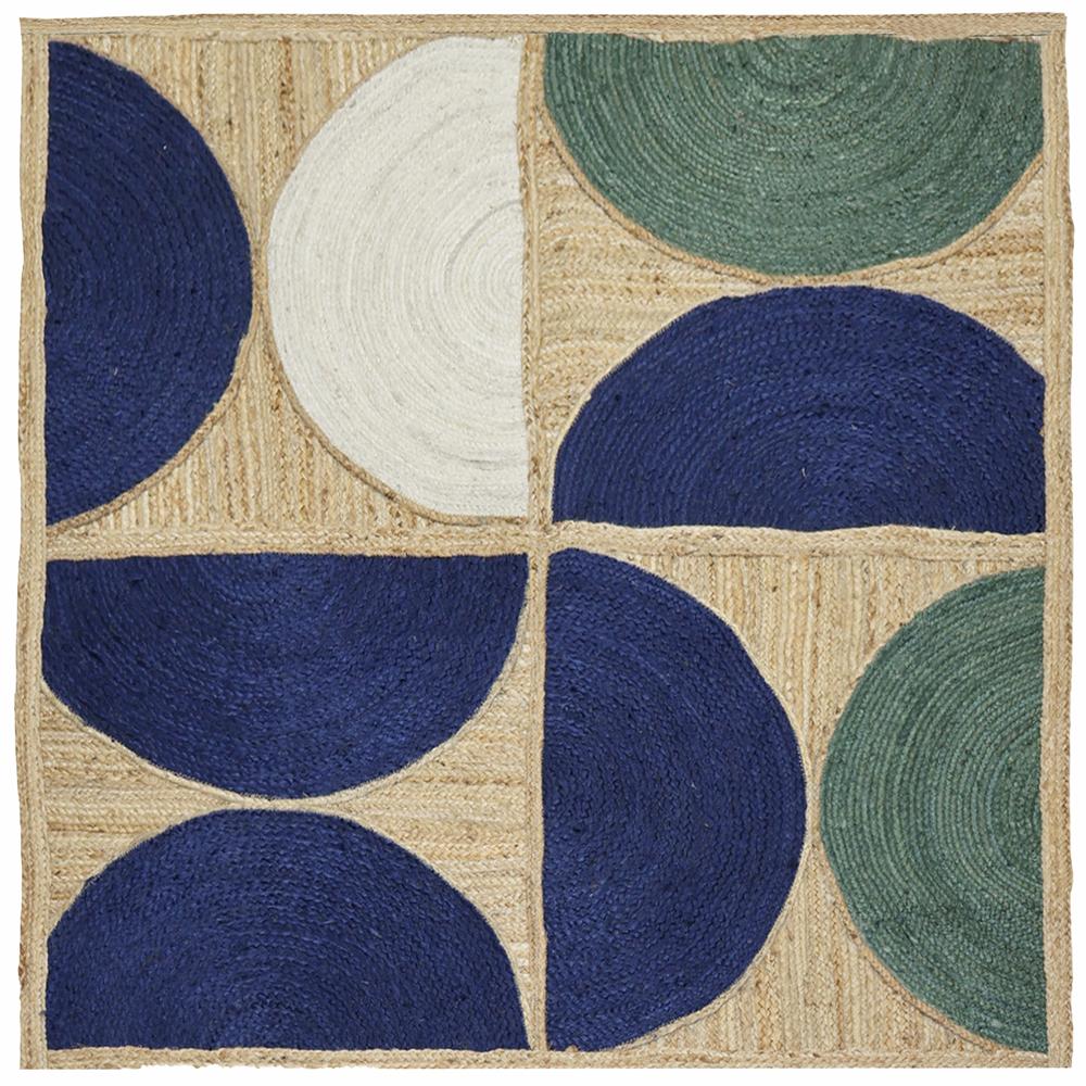 Geometric Natural Jute & Wool Accent Rug