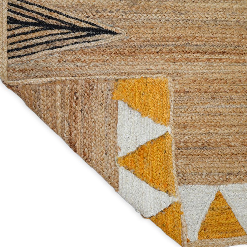 Handcrafted Geometric Tribal Jute Rug with Southwestern Chevron Motifs