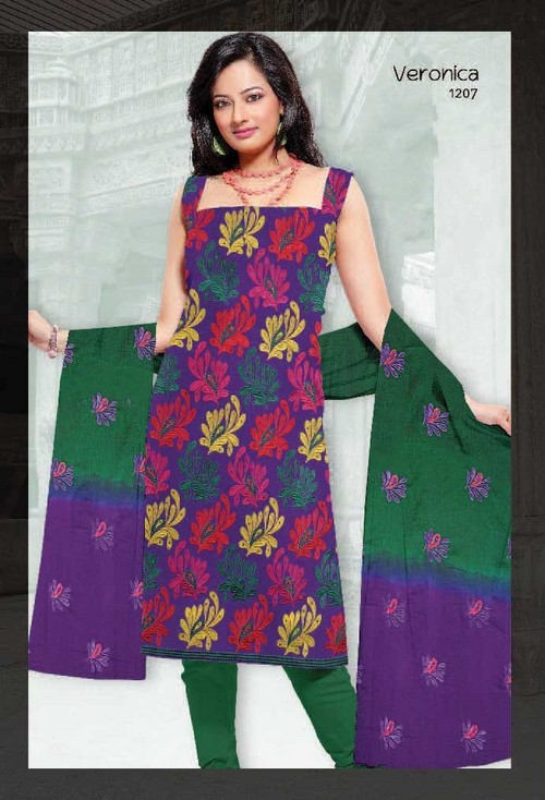 प्रिंटेड अनस्टिच्ड सलवार सूट्स