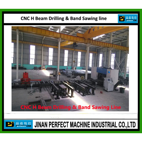 CNC H Beam Drilling Machine And Band Sawing Line