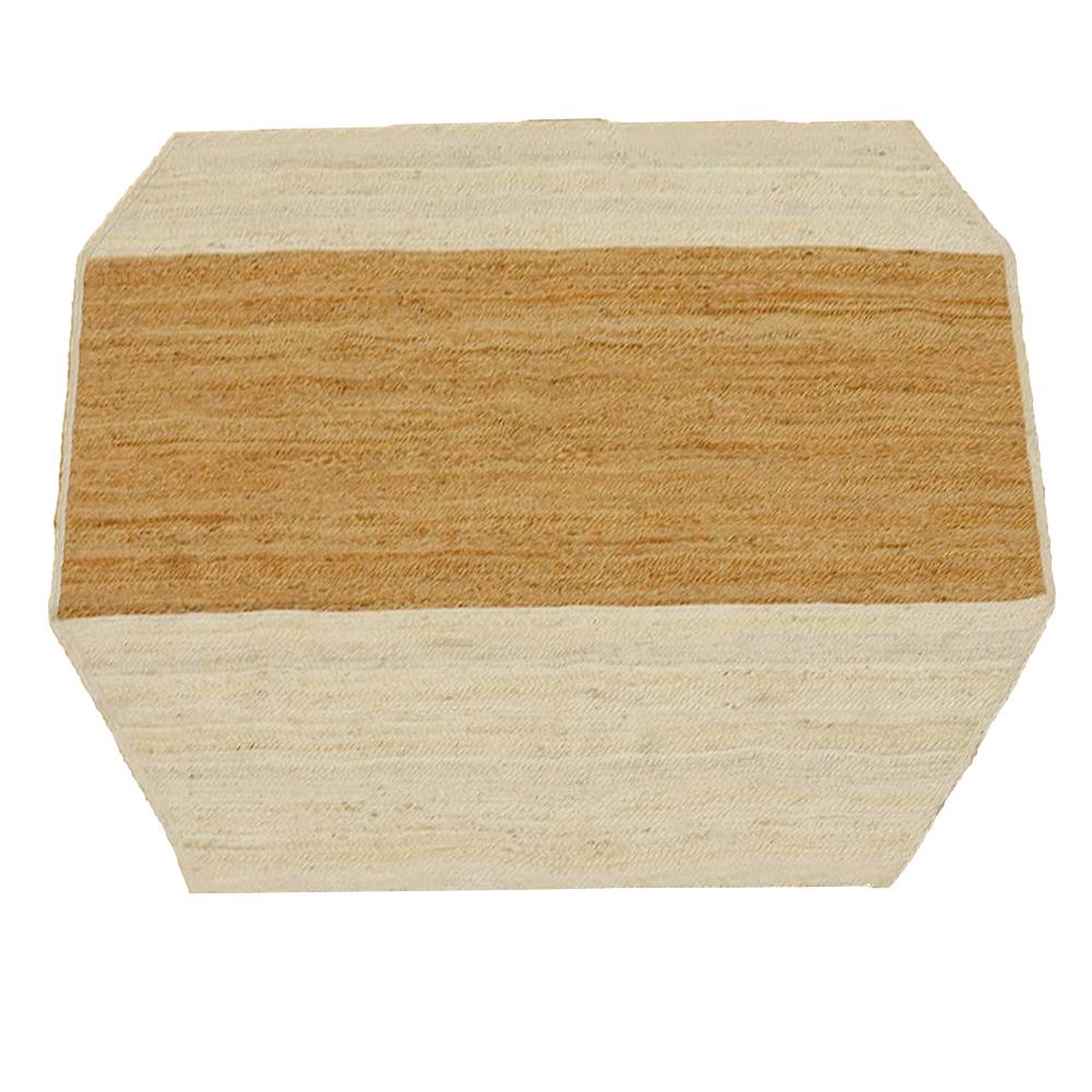 Handcrafted Octagonal Natural and Ivory Jute Runner Rug