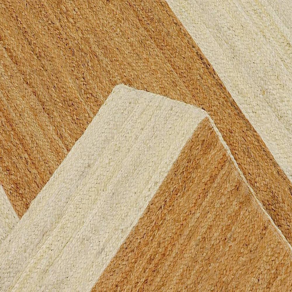 Handcrafted Octagonal Natural and Ivory Jute Runner Rug