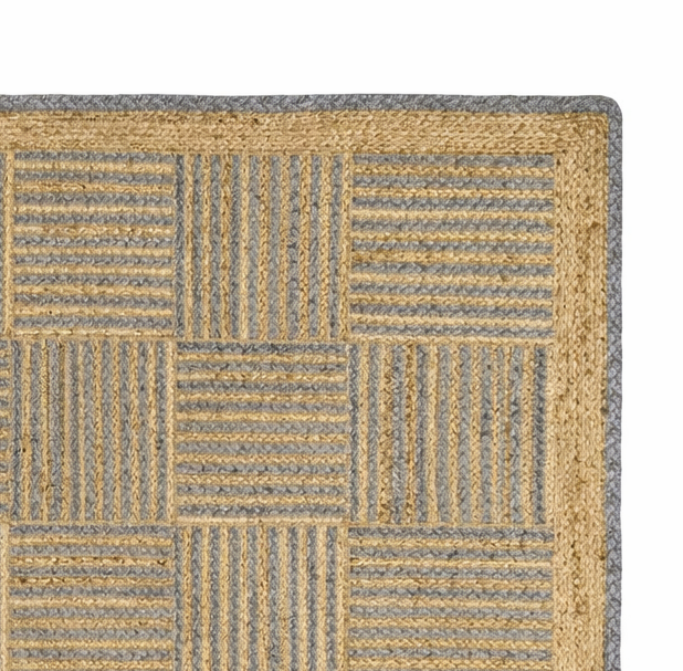 Handmade Geometric Basketweave Jute Area Rug