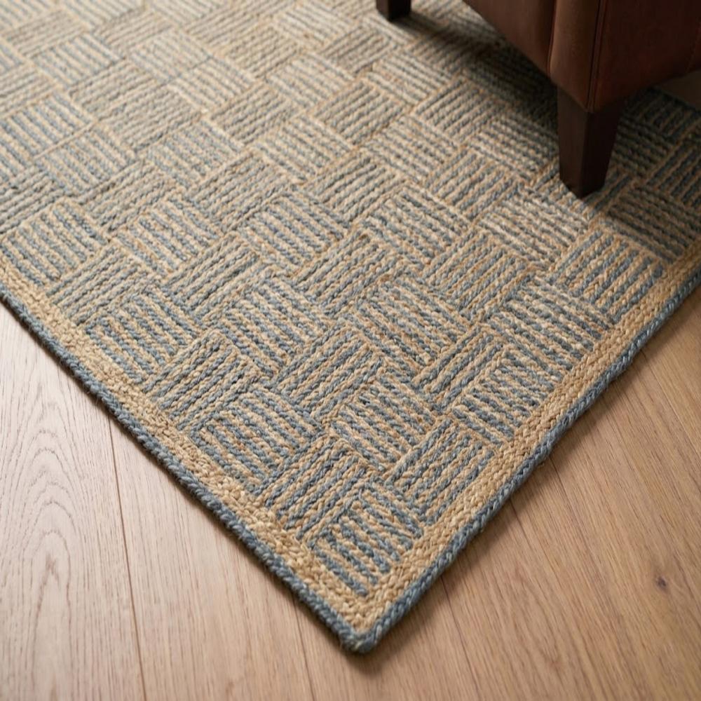 Handmade Geometric Basketweave Jute Area Rug