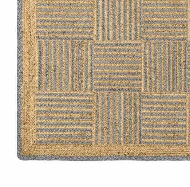 Handmade Geometric Basketweave Jute Area Rug